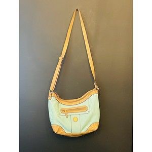 b.o.c. Born Concepts Turquoise Teal Brown Cross Body Shoulder Purse Handbag